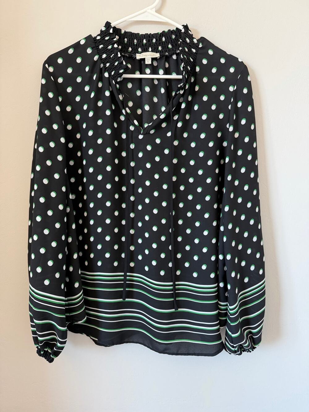 Chenault Mock-Neck Sheer Blouse
